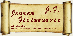 Jevrem Filimonović vizit kartica